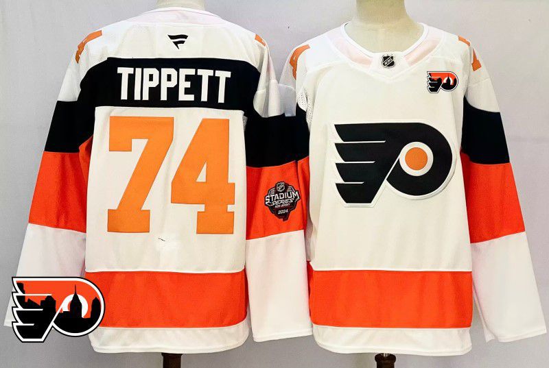 Men Philadelphia Flyers #74 Tippett White Fanatics 2025 NHL Jersey style 4